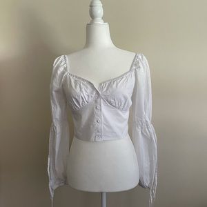 Simplee White Crop Top